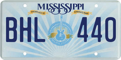 MS license plate BHL440