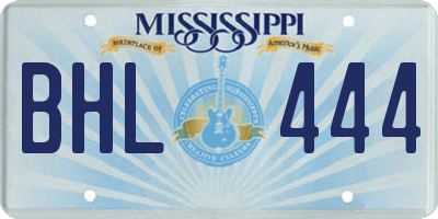 MS license plate BHL444
