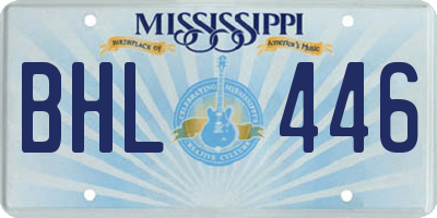 MS license plate BHL446