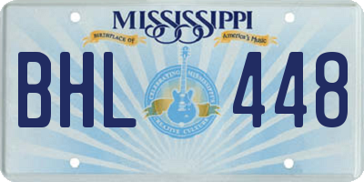 MS license plate BHL448