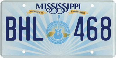 MS license plate BHL468