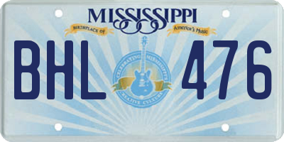 MS license plate BHL476