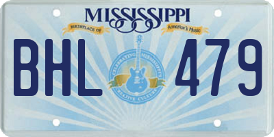 MS license plate BHL479