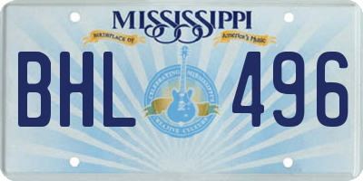 MS license plate BHL496