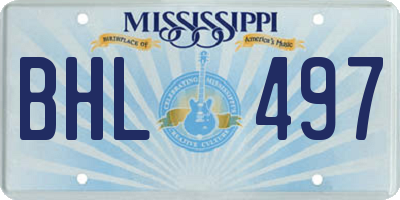MS license plate BHL497