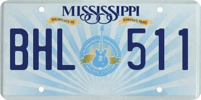 MS license plate BHL511