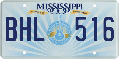 MS license plate BHL516