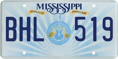 MS license plate BHL519