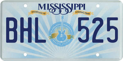 MS license plate BHL525