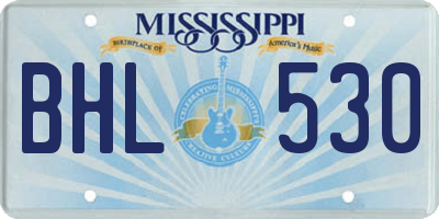 MS license plate BHL530