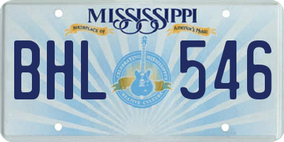MS license plate BHL546