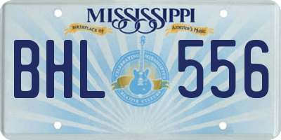 MS license plate BHL556