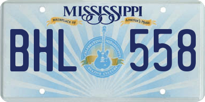MS license plate BHL558