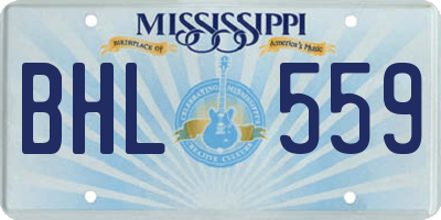 MS license plate BHL559