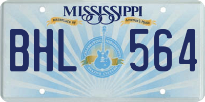 MS license plate BHL564