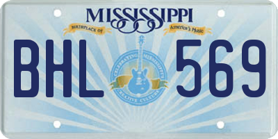 MS license plate BHL569