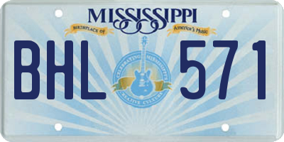 MS license plate BHL571