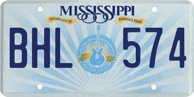 MS license plate BHL574