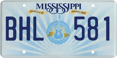 MS license plate BHL581
