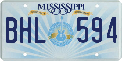 MS license plate BHL594