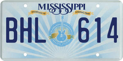 MS license plate BHL614