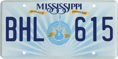 MS license plate BHL615