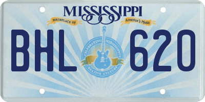 MS license plate BHL620