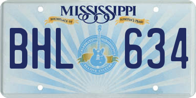 MS license plate BHL634