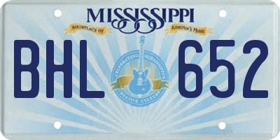 MS license plate BHL652