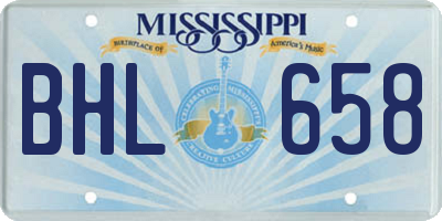 MS license plate BHL658
