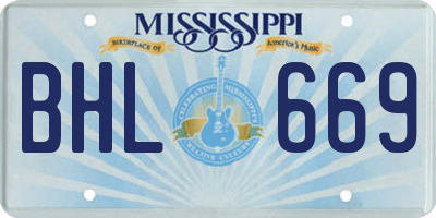MS license plate BHL669