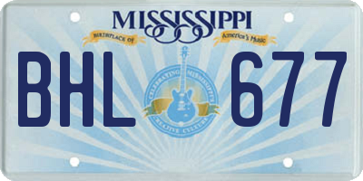 MS license plate BHL677