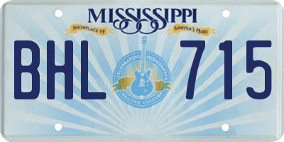 MS license plate BHL715