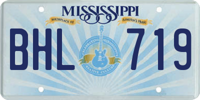 MS license plate BHL719