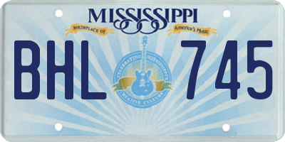 MS license plate BHL745