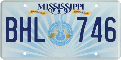 MS license plate BHL746