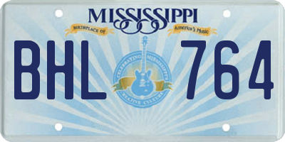MS license plate BHL764