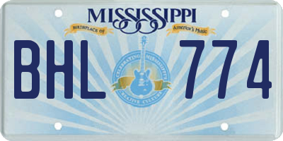MS license plate BHL774