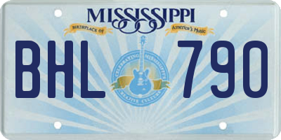 MS license plate BHL790