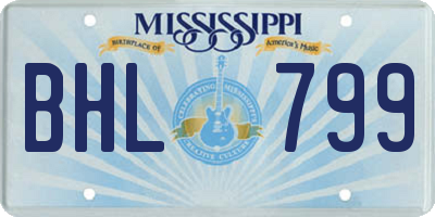 MS license plate BHL799