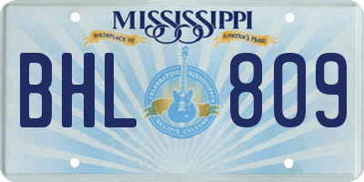 MS license plate BHL809