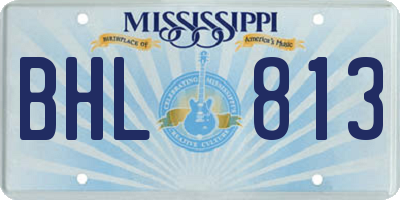 MS license plate BHL813