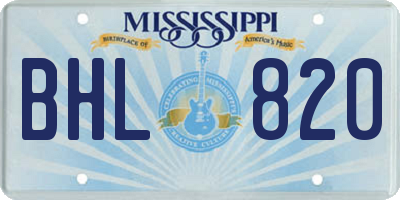 MS license plate BHL820