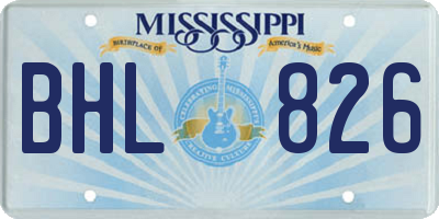 MS license plate BHL826
