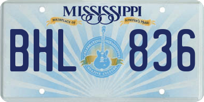 MS license plate BHL836