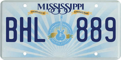 MS license plate BHL889