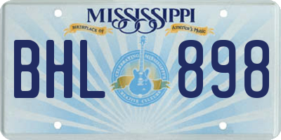 MS license plate BHL898