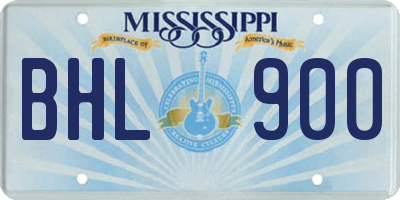 MS license plate BHL900