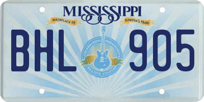 MS license plate BHL905