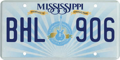 MS license plate BHL906
